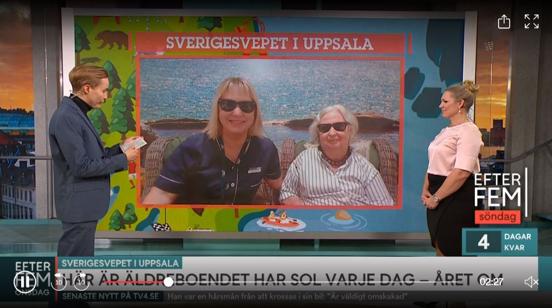 Inslag på TV4 - solrummet på Kapellgärdet Norra