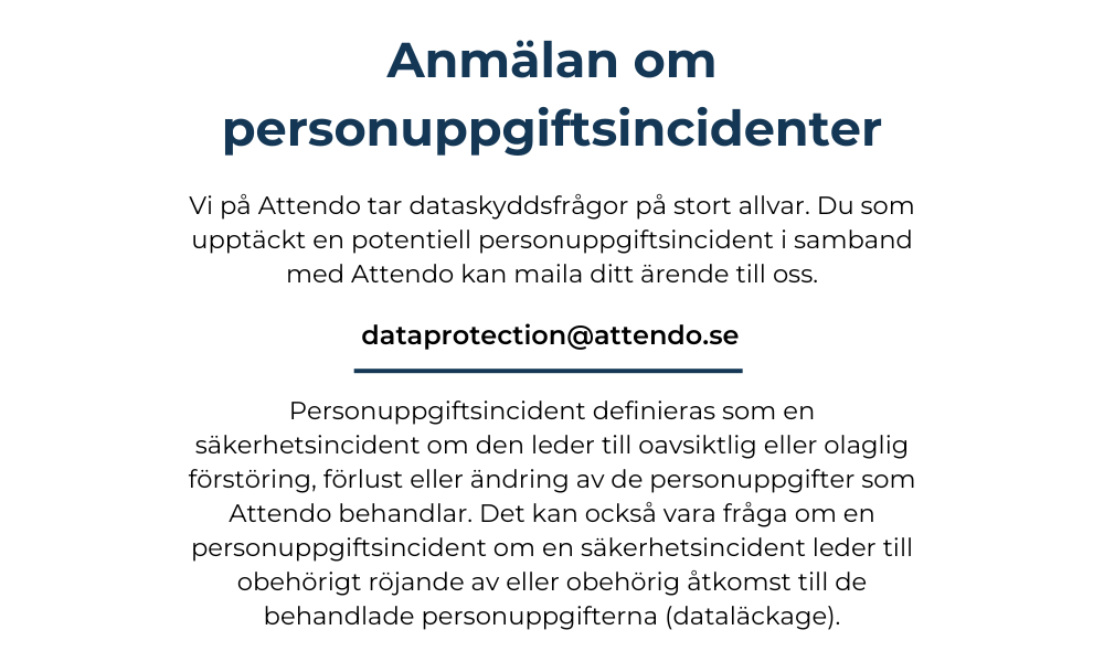 Anmälan om personuppgiftsincident